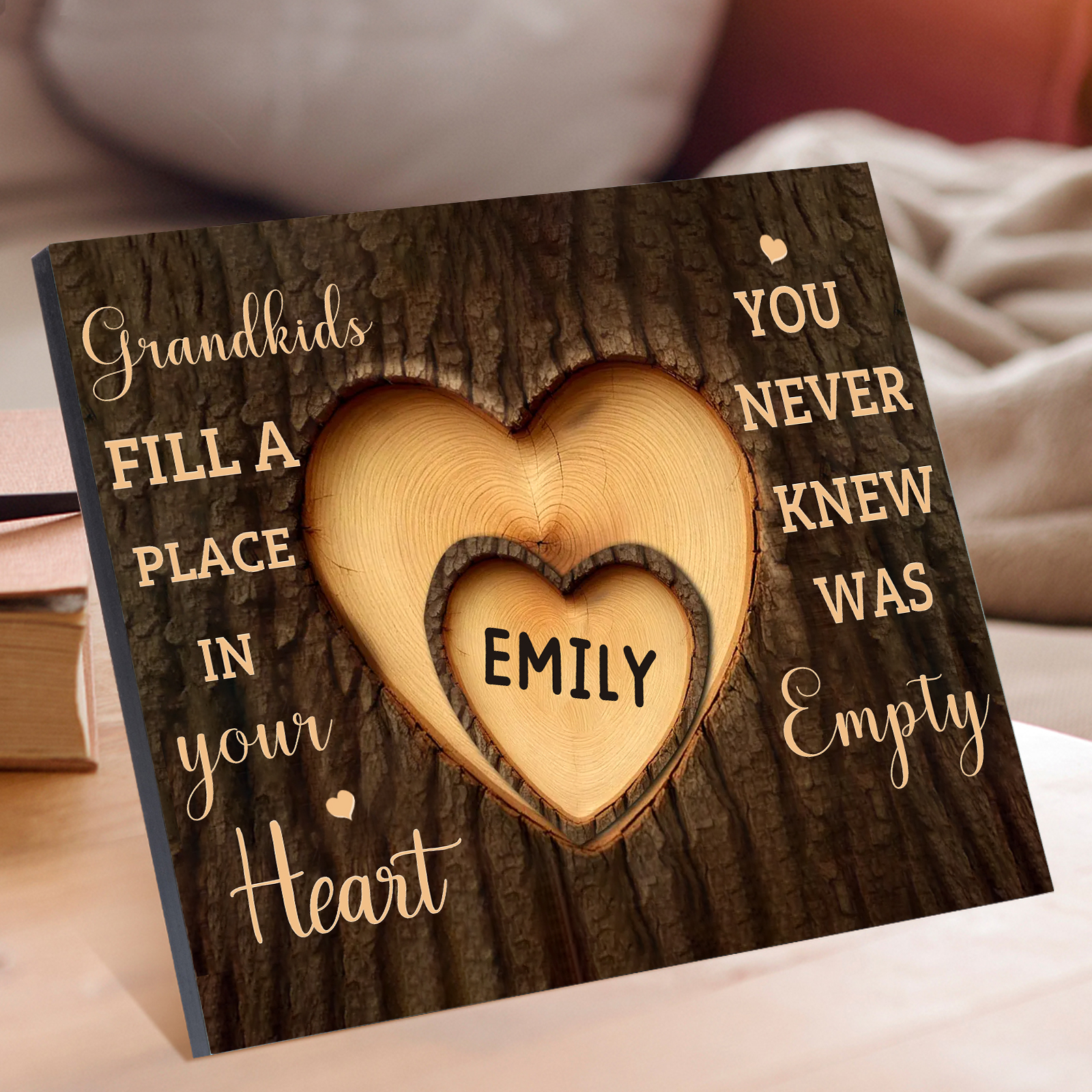 Personalised Wooden Plaque Grandkids Fill a Place in Your Heart Custom 1-7 Names Gift for Grandparents | Jessemade
