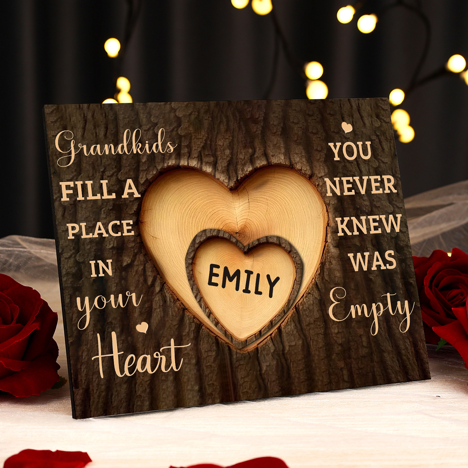 Personalised Wooden Plaque Grandkids Fill a Place in Your Heart Custom 1-7 Names Gift for Grandparents | Jessemade
