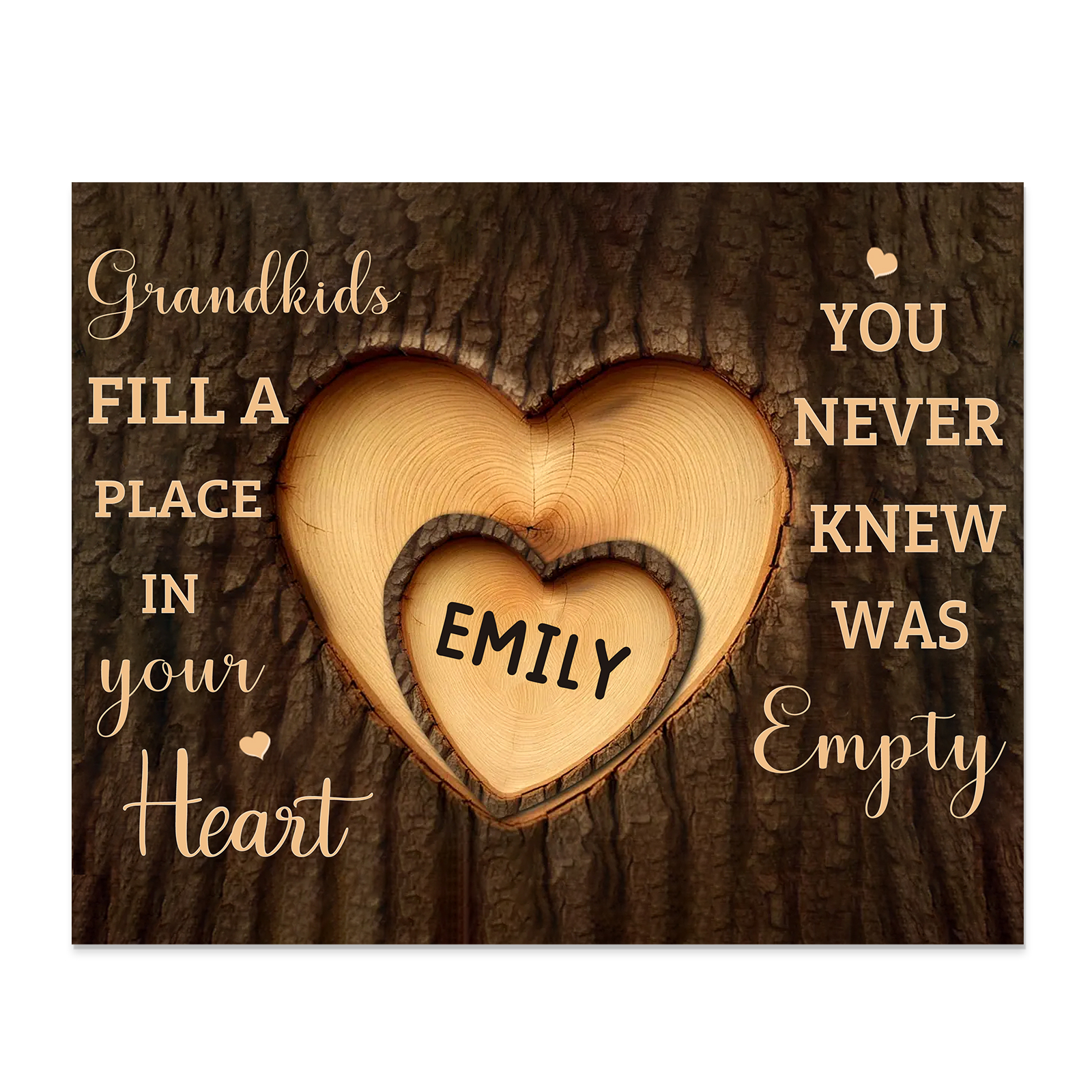 Personalised Wooden Plaque Grandkids Fill a Place in Your Heart Custom 1-7 Names Gift for Grandparents | Jessemade