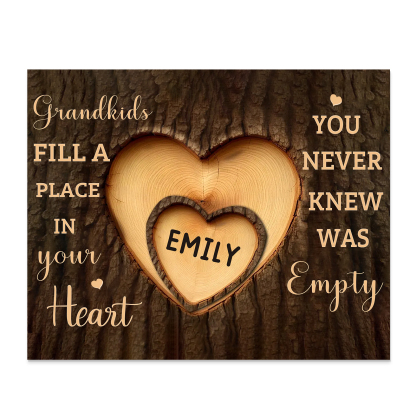 Personalised Wooden Plaque Grandkids Fill a Place in Your Heart Custom 1-7 Names Gift for Grandparents | Jessemade