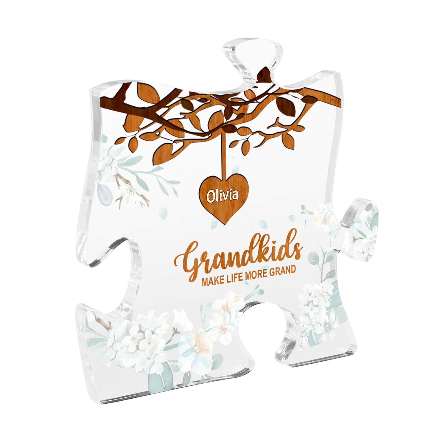 Personalised Puzzle Acrylic Plaque Custom 1-8 Names Grandkids Make Life More Grand Gift for Grandparents | Jessemade