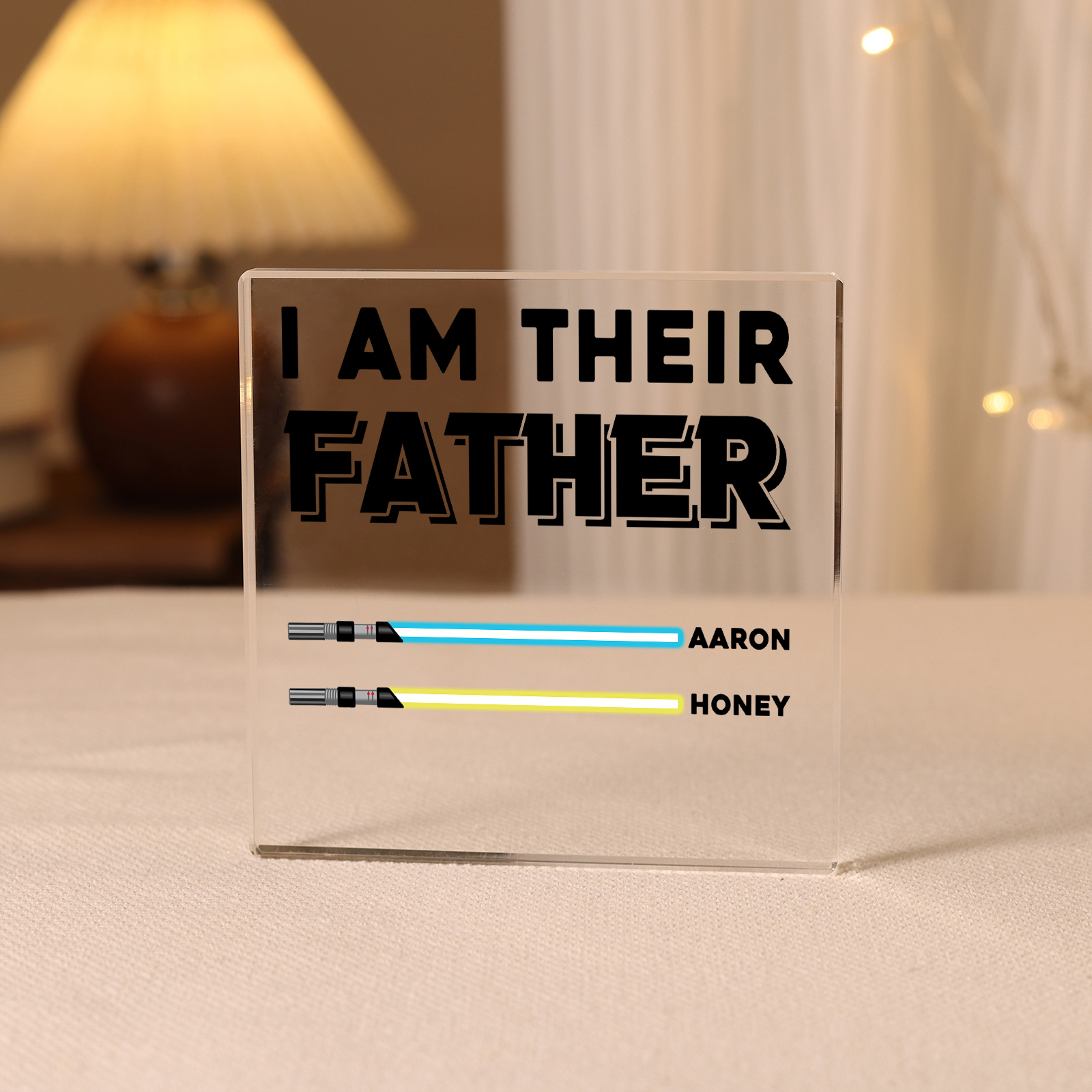 Personalised Acrylic Plaque I Am Their Father Custom Lightsaber Gift for Dad | Jessemade