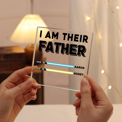 Personalised Acrylic Plaque I Am Their Father Custom Lightsaber Gift for Dad | Jessemade