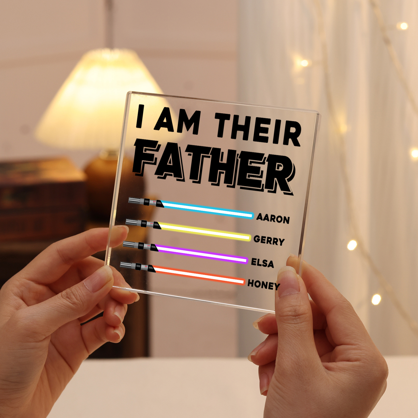 Personalised Acrylic Plaque I Am Their Father Custom Lightsaber Gift for Dad | Jessemade