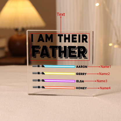 Personalised Acrylic Plaque I Am Their Father Custom Lightsaber Gift for Dad | Jessemade
