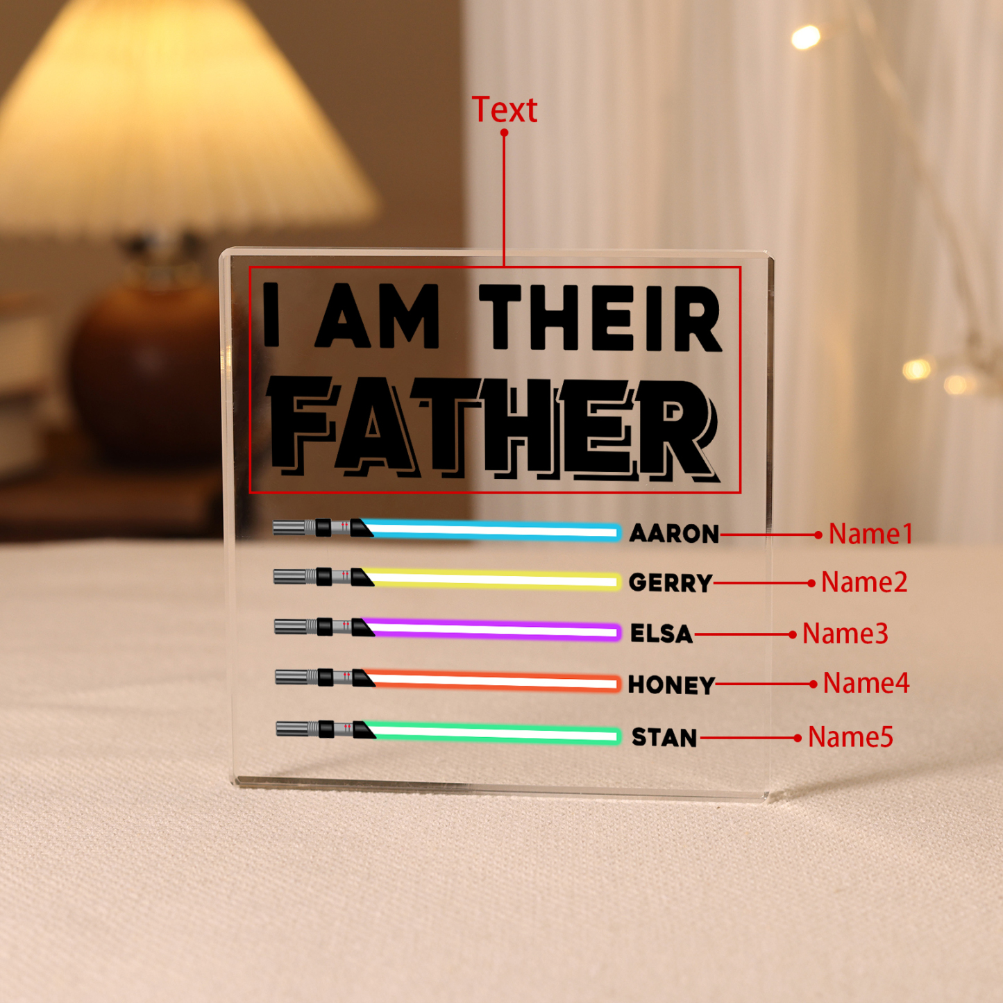 Personalised Acrylic Plaque I Am Their Father Custom Lightsaber Gift for Dad | Jessemade