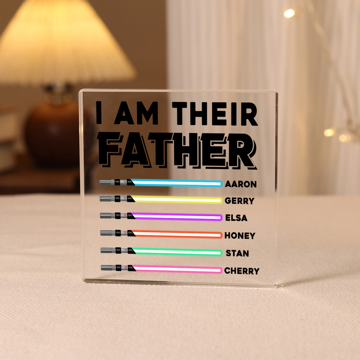 Personalised Acrylic Plaque I Am Their Father Custom Lightsaber Gift for Dad | Jessemade