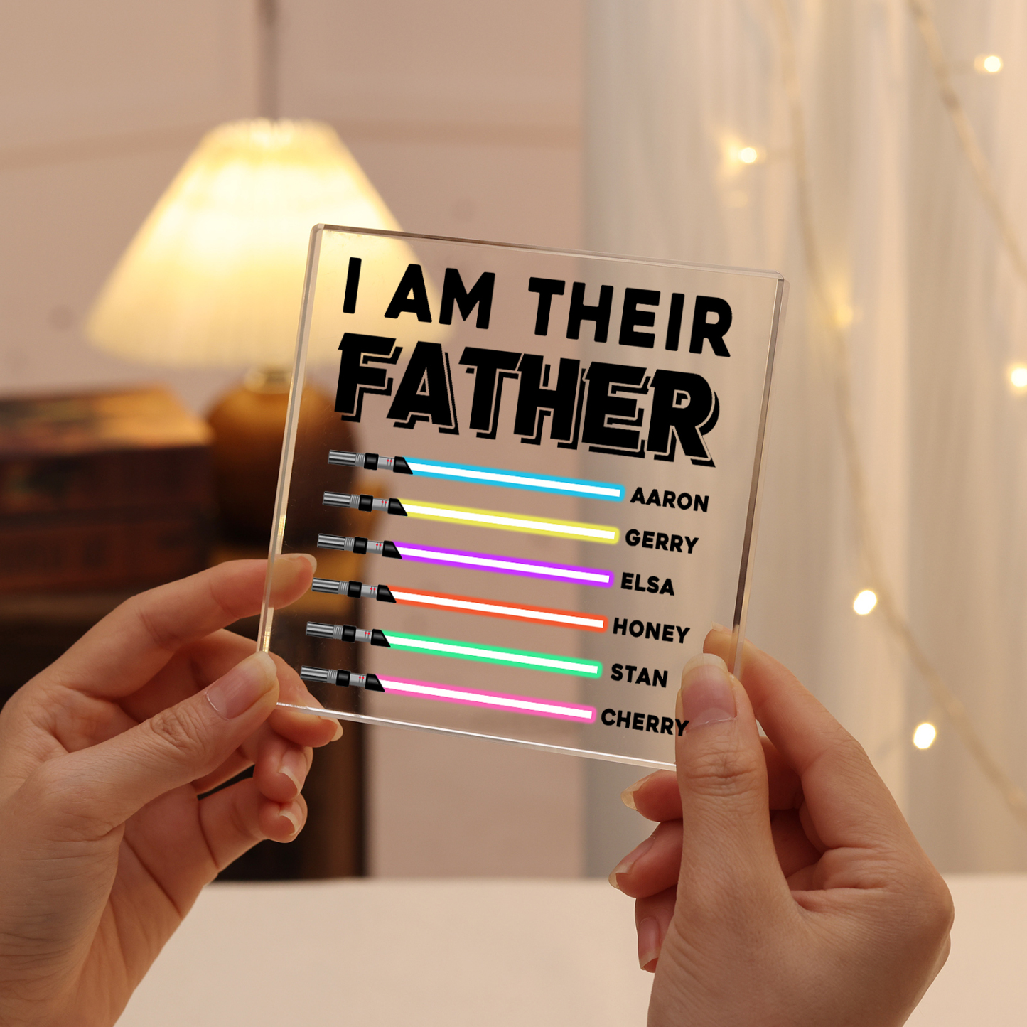 Personalised Acrylic Plaque I Am Their Father Custom Lightsaber Gift for Dad | Jessemade
