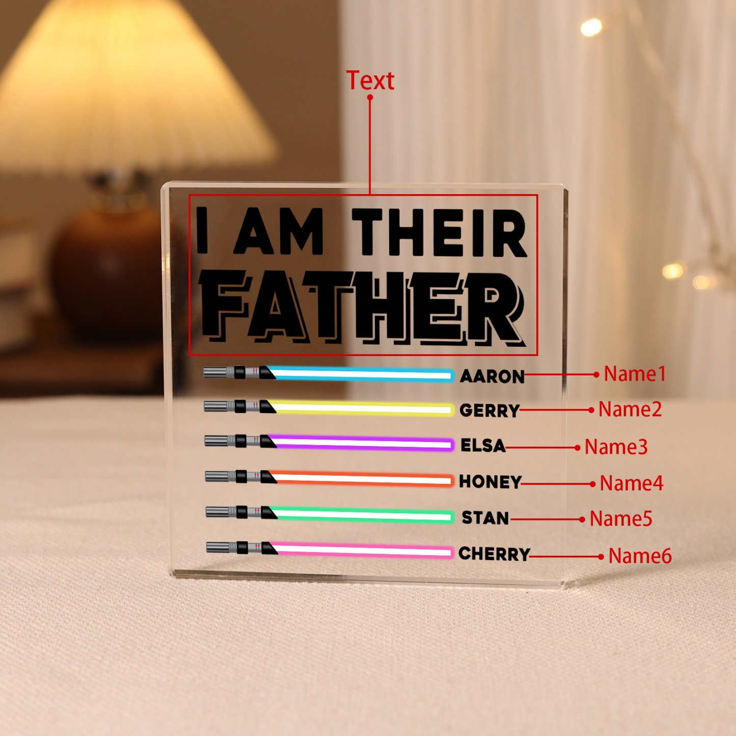Personalised Acrylic Plaque I Am Their Father Custom Lightsaber Gift for Dad | Jessemade