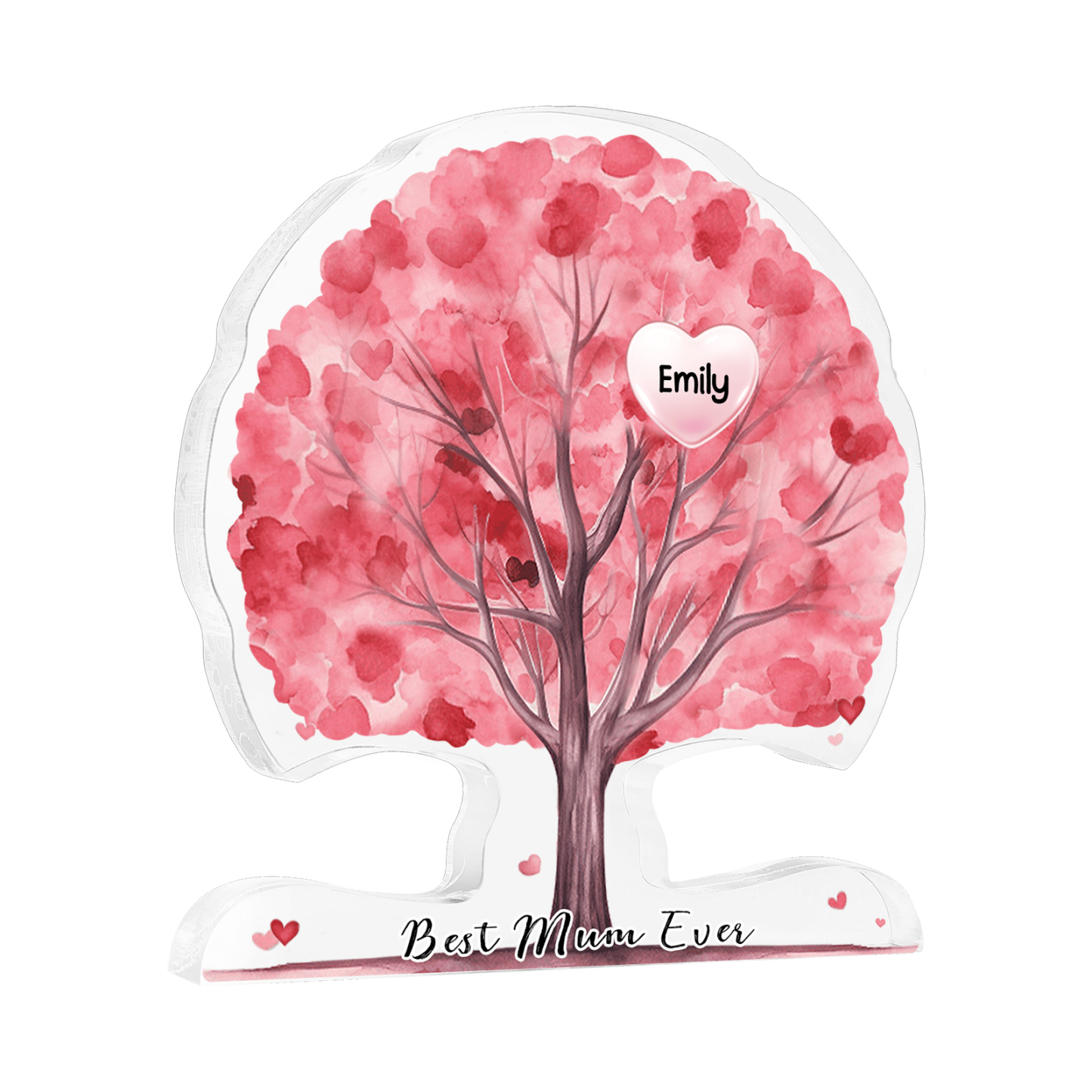 Personalised Tree Shaped Acrylic Plaque Best Mom Ever Custom Family Tree Gift for Mom | Jessemade