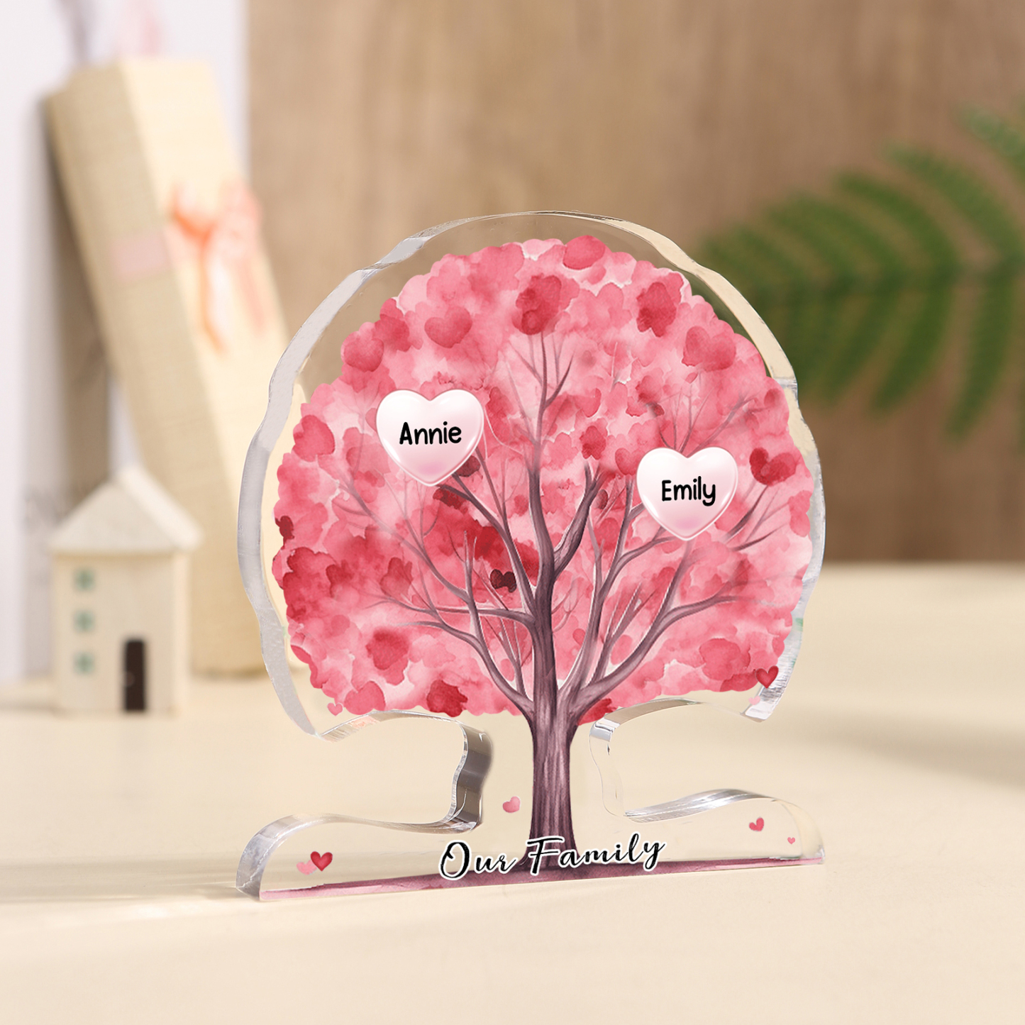 Personalised Tree Shaped Acrylic Plaque Best Mom Ever Custom Family Tree Gift for Mom | Jessemade