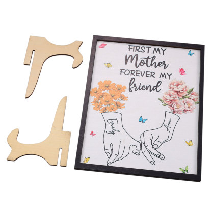 To Mum- Personalised Wooden Plaque Customwith 2 Birthday Flowers and 2 Names Ornament Mother's Day Gift | Jessemade