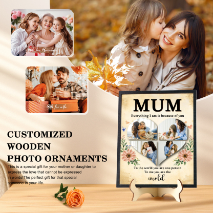 To my Mum- Personalised Wooden Plaque Custom 4 Photos Ornament Mother's Day Gifts | Jessemade