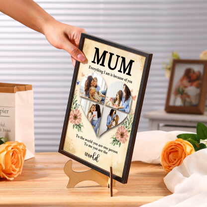 To my Mum- Personalised Wooden Plaque Custom 4 Photos Ornament Mother's Day Gifts | Jessemade