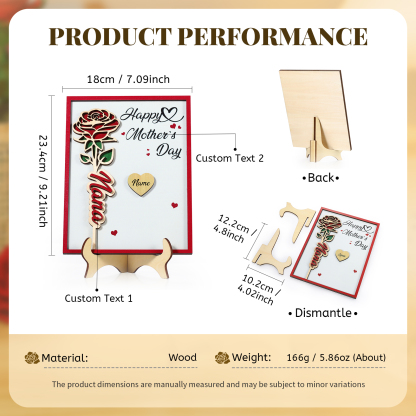 To my Mum- Personalised Wooden Plaque Custom 1–4 Names Ornament Mother's Day Gifts