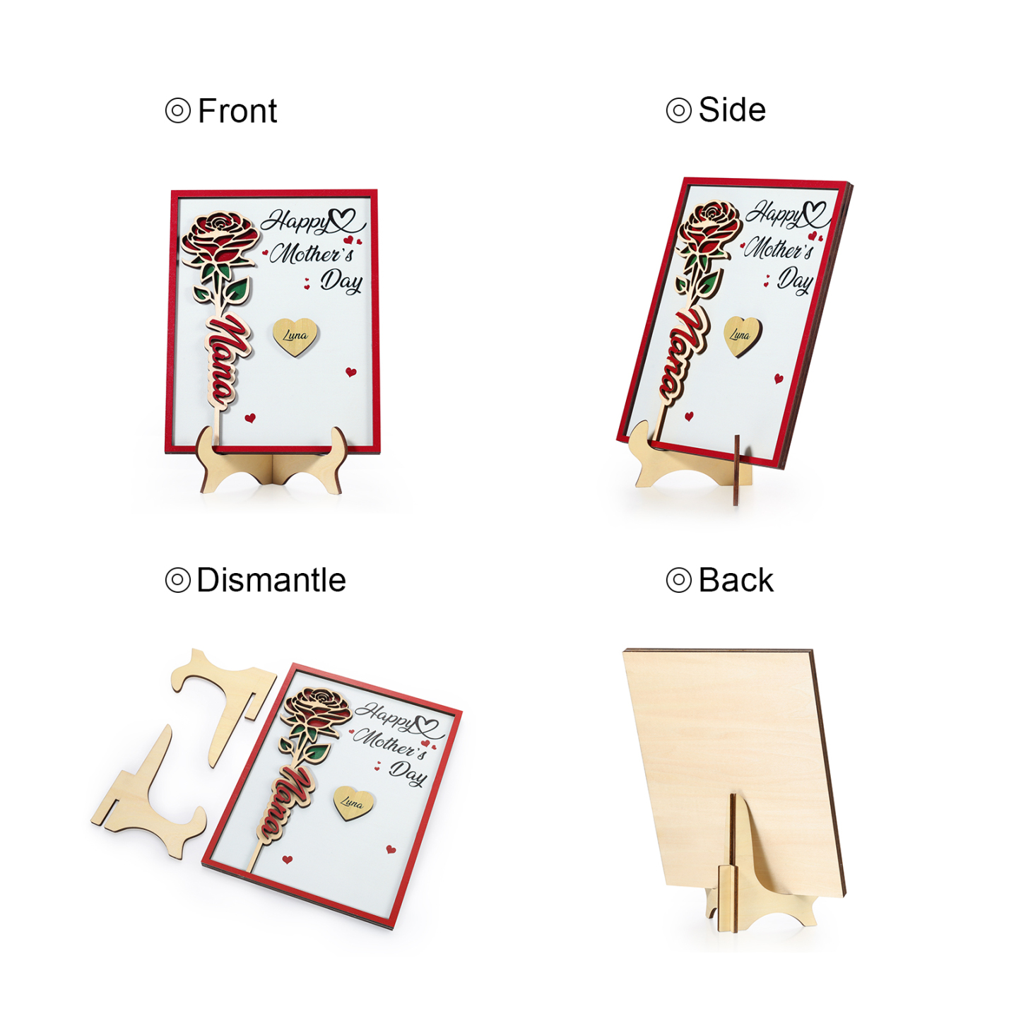 To my Mum- Personalised Wooden Plaque Custom 1–4 Names Ornament Mother's Day Gifts