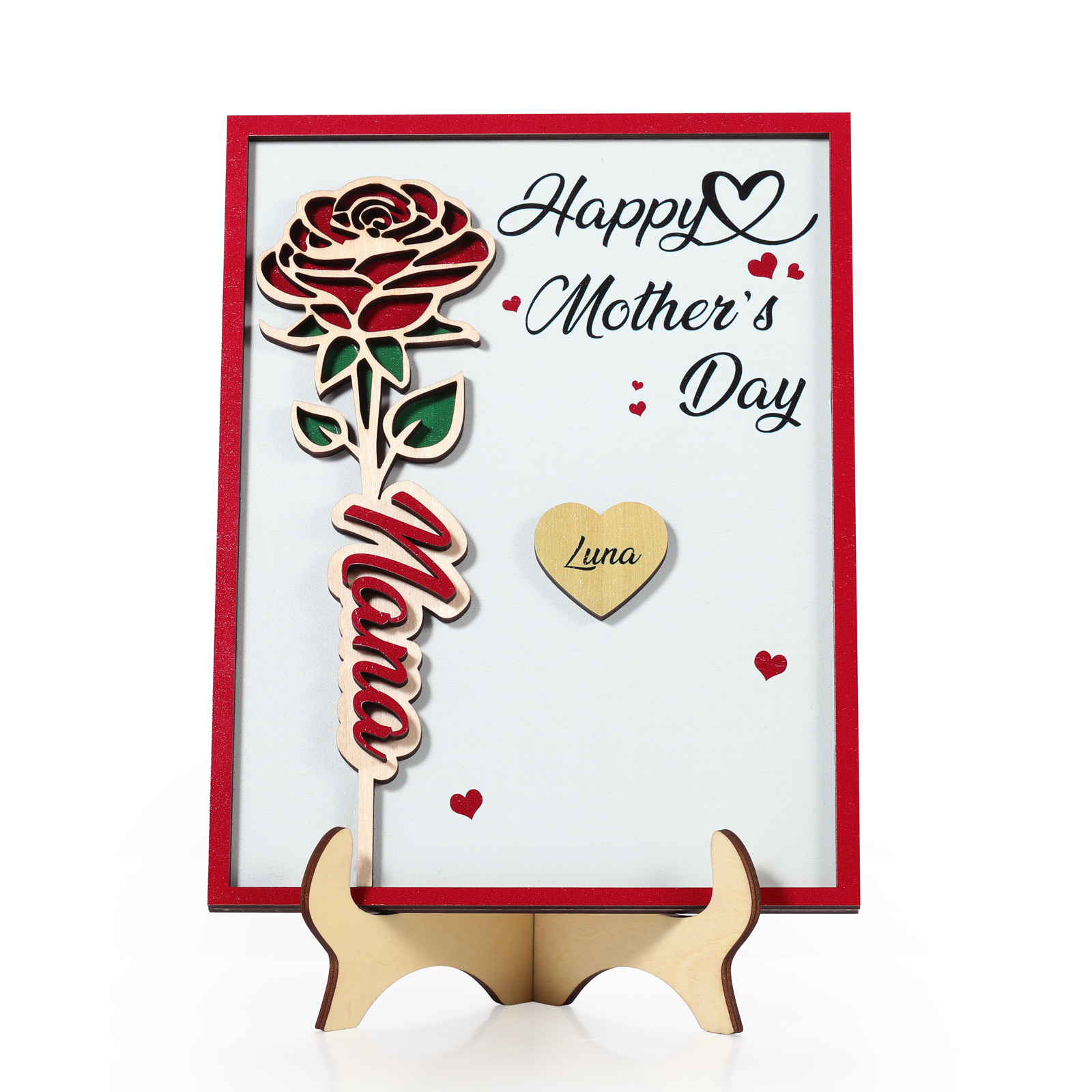 To my Mum- Personalised Wooden Plaque Custom 1–4 Names Ornament Mother's Day Gifts