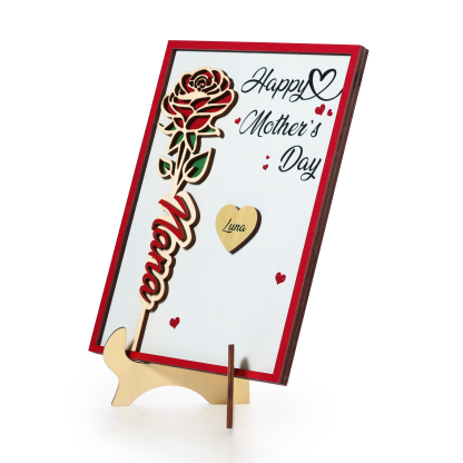 To my Mum- Personalised Wooden Plaque Custom 1–4 Names Ornament Mother's Day Gifts