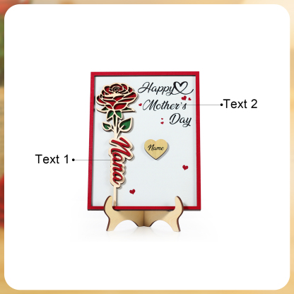 To my Mum- Personalised Wooden Plaque Custom 1–4 Names Ornament Mother's Day Gifts