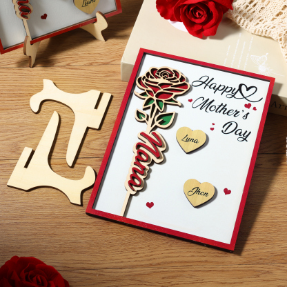 To my Mum- Personalised Wooden Plaque Custom 1–4 Names Ornament Mother's Day Gifts