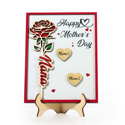 To my Mum- Personalised Wooden Plaque Custom 1–4 Names Ornament Mother's Day Gifts