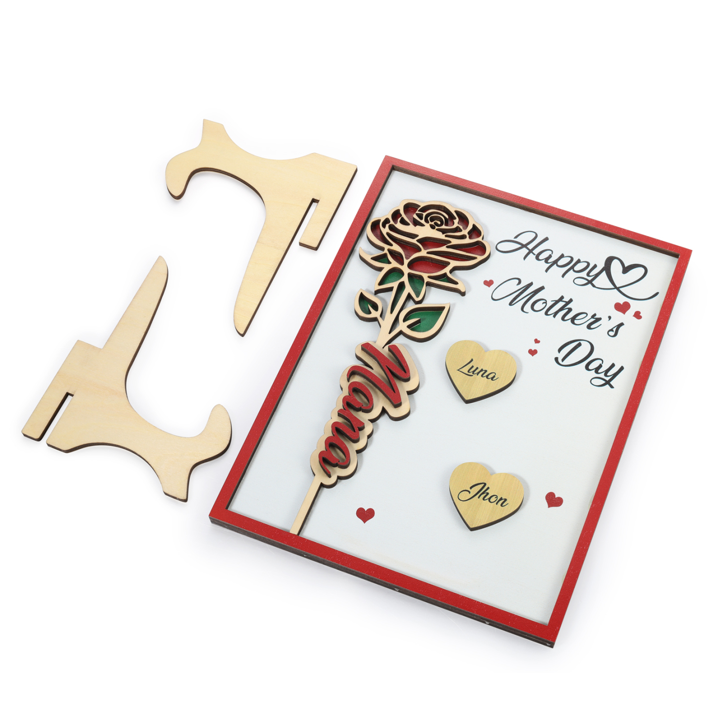 To my Mum- Personalised Wooden Plaque Custom 1–4 Names Ornament Mother's Day Gifts