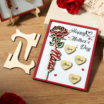 To my Mum- Personalised Wooden Plaque Custom 1–4 Names Ornament Mother's Day Gifts