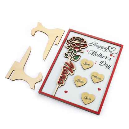 To my Mum- Personalised Wooden Plaque Custom 1–4 Names Ornament Mother's Day Gifts