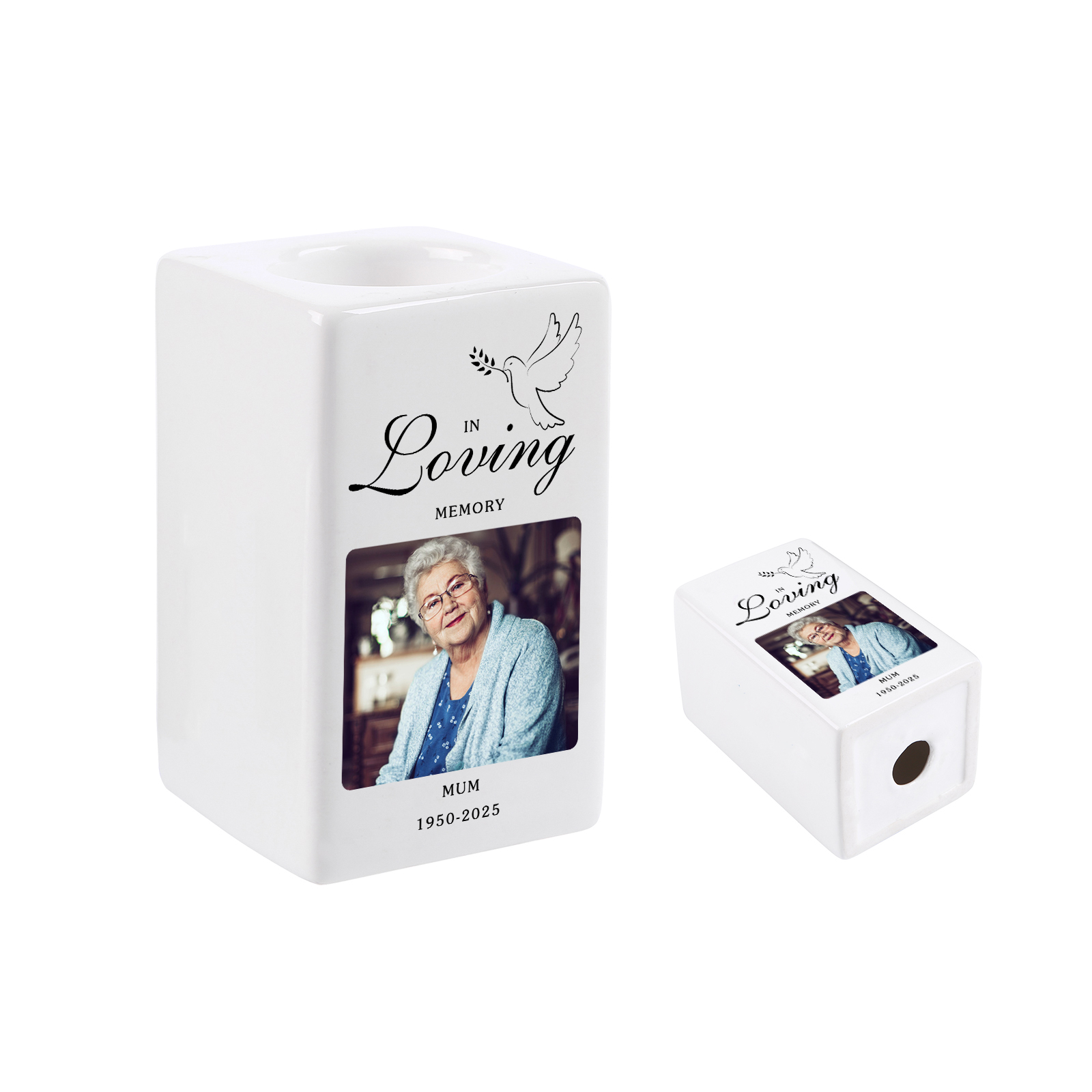 Personalised Photo Memorial Candle Holder - Custom Name & Dates Memorial Gift | Jessemade