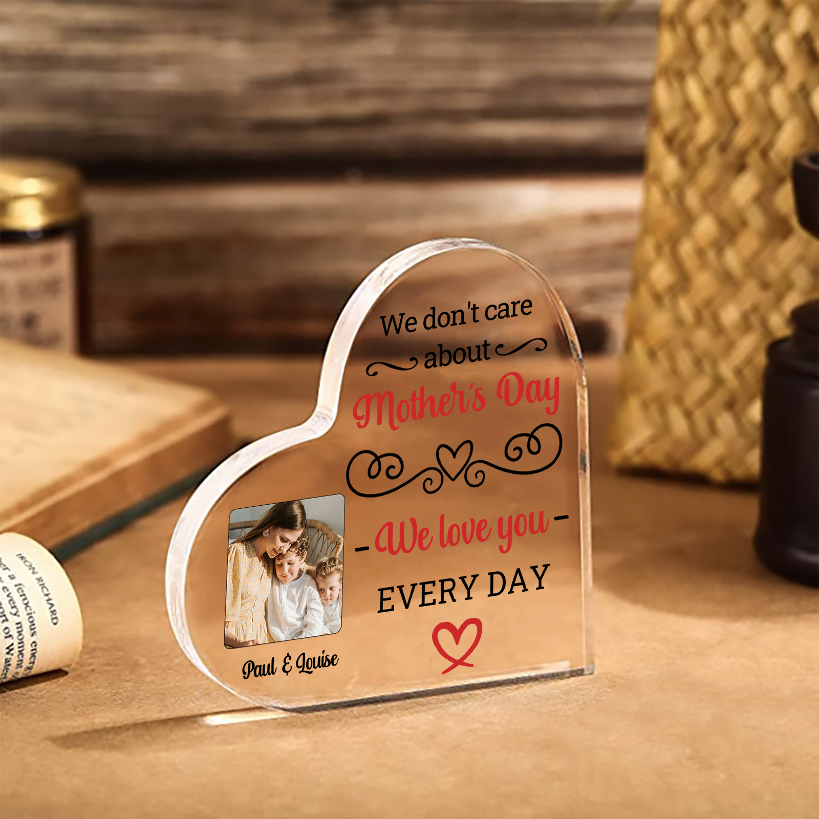 Personalised Heart Acrylic Plaque Together We Make a Family Mothers Day Gift | Jessemade