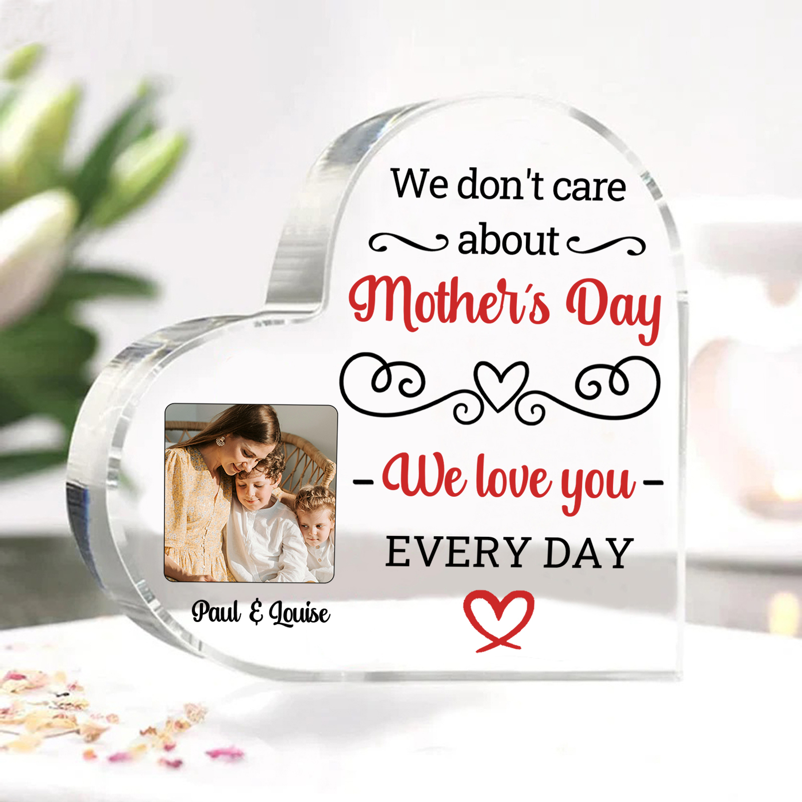 Personalised Heart Acrylic Plaque Together We Make a Family Mothers Day Gift | Jessemade
