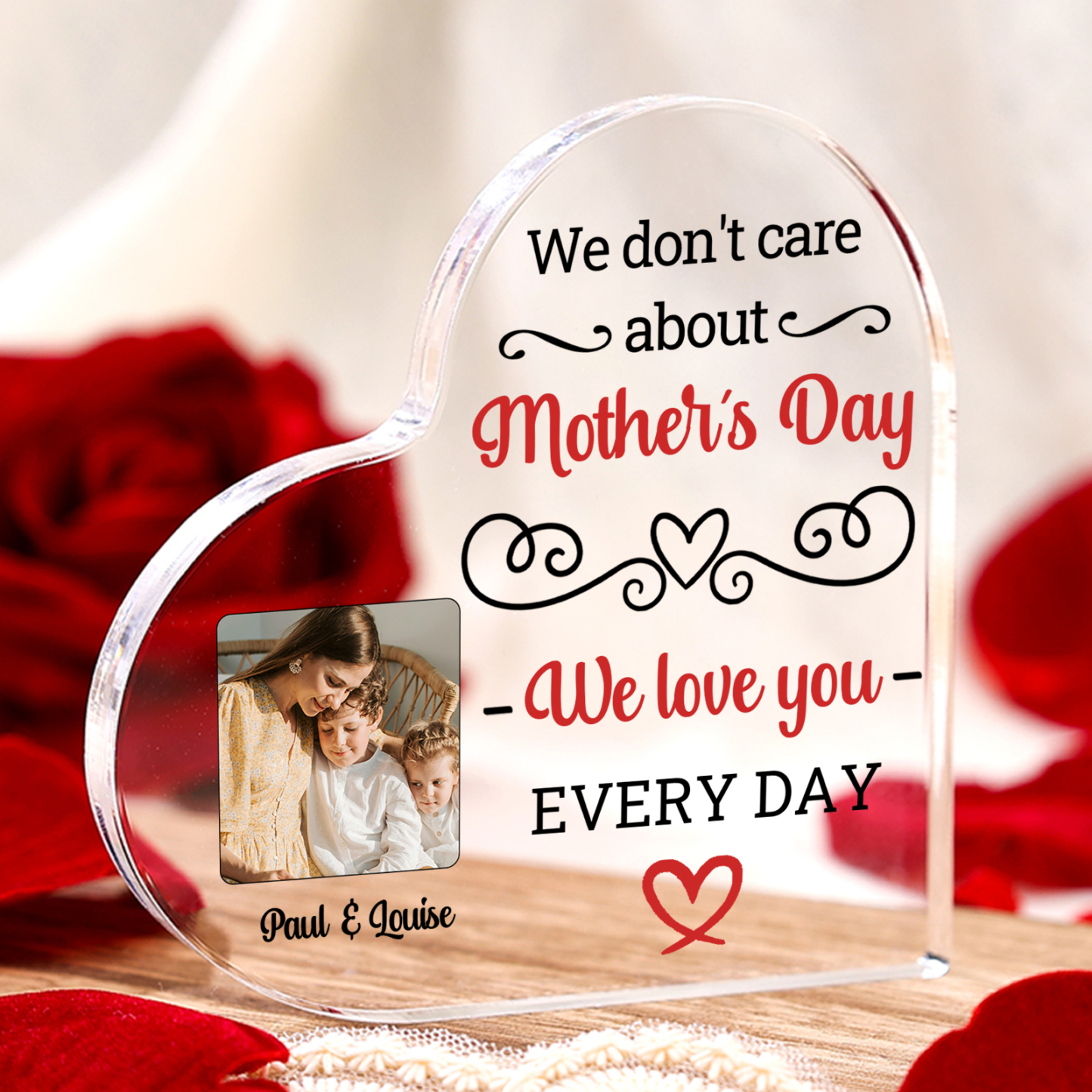 Personalised Heart Acrylic Plaque Together We Make a Family Mothers Day Gift | Jessemade