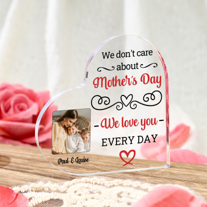 Personalised Heart Acrylic Plaque Together We Make a Family Mothers Da
