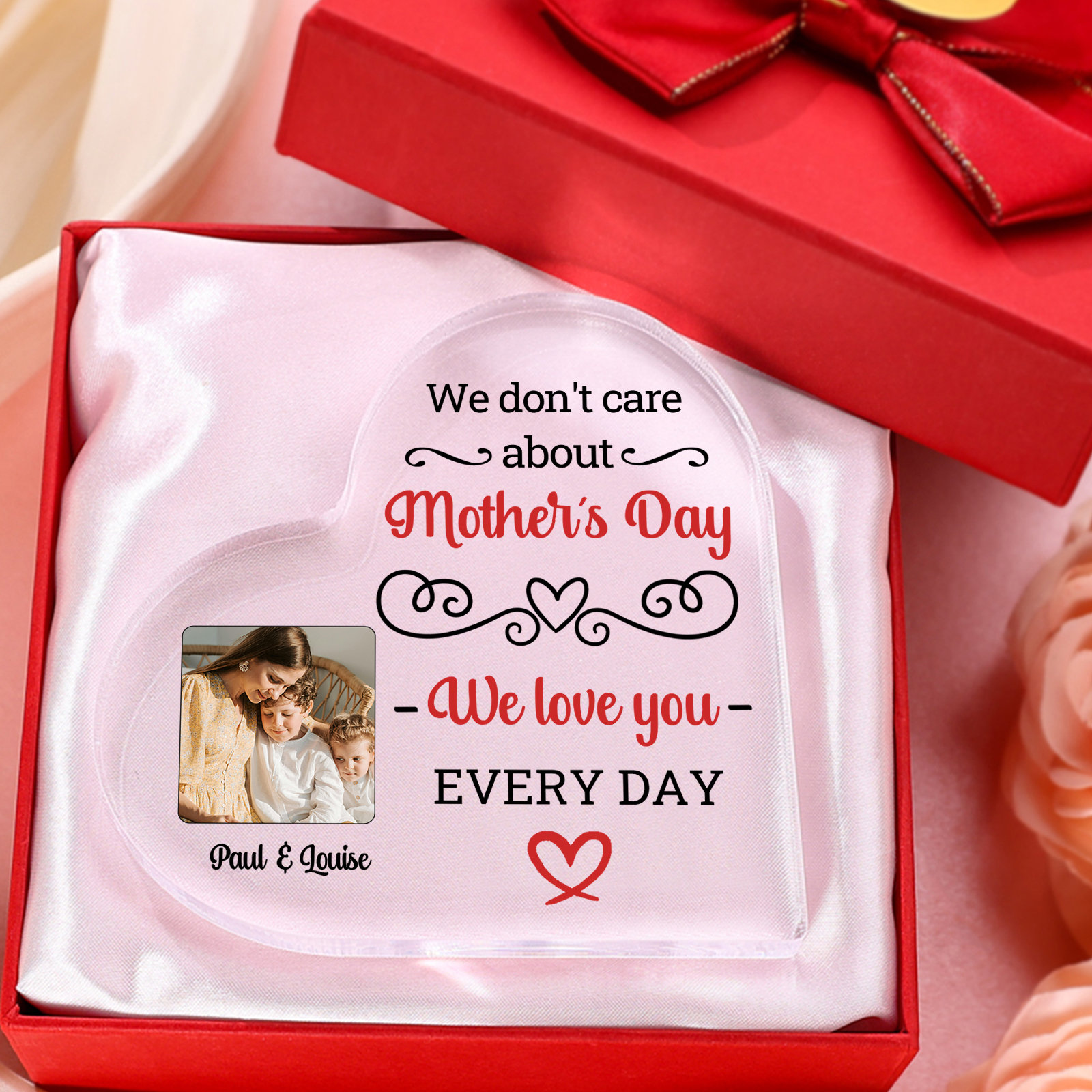 Personalised Heart Acrylic Plaque Together We Make a Family Mothers Day Gift | Jessemade