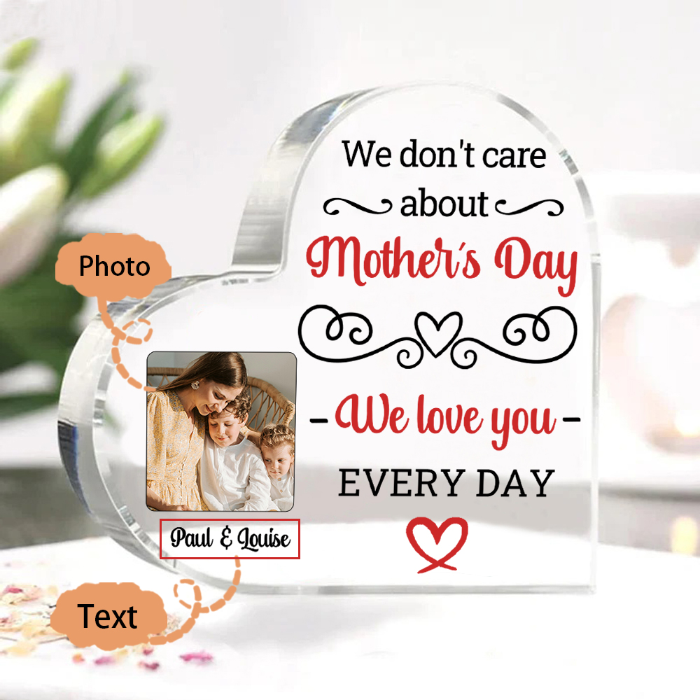 Personalised Heart Acrylic Plaque Together We Make a Family Mothers Day Gift | Jessemade