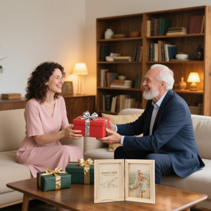 3 Names Personalised Wooden Frame with Photo and Date - Father’s Day Gift | Jessemade