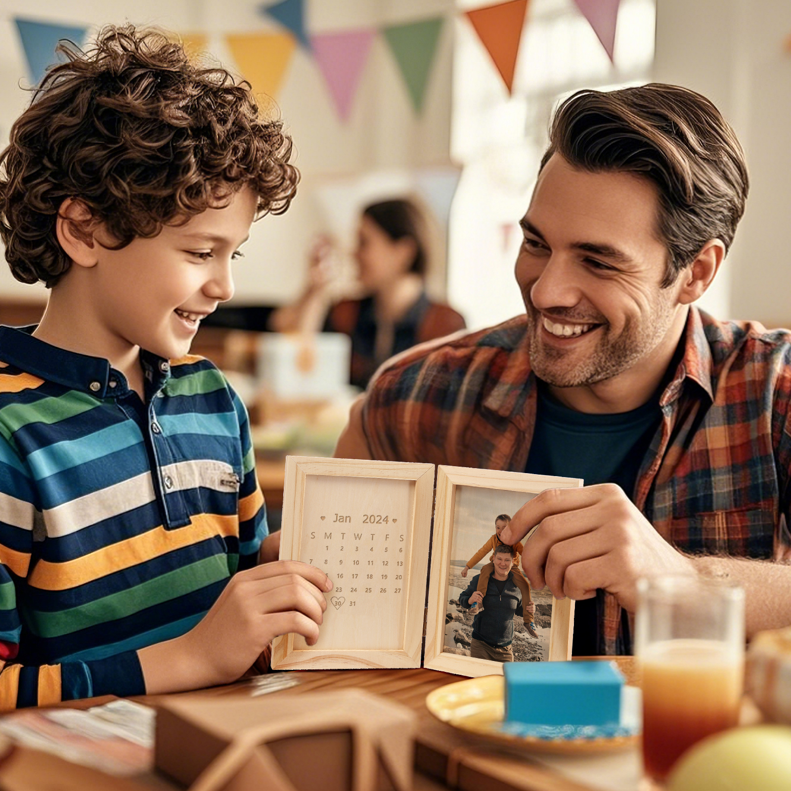 Personalised Wooden Frame with Photo and Date - Father’s Day Gift | Jessemade