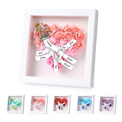 7 Names & 2 Texts Personalised Rose Flower Frame – A Thoughtful Gift for Mum, Wife or Friend | Jessemade