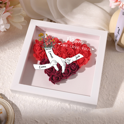 3 Names & 2 Texts Personalised Rose Flower Frame – A Thoughtful Gift for Mum, Wife or Friend | Jessemade