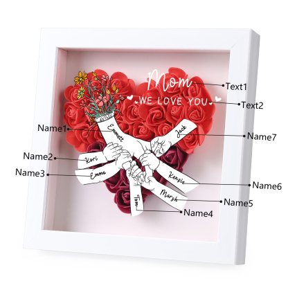 7 Names & 2 Texts Personalised Rose Flower Frame – A Thoughtful Gift for Mum, Wife or Friend | Jessemade