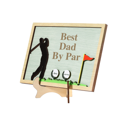 2 Names & 1 Text Personalised Golf Wooden Plaque – Custom Father's Day Gift | Jessemade