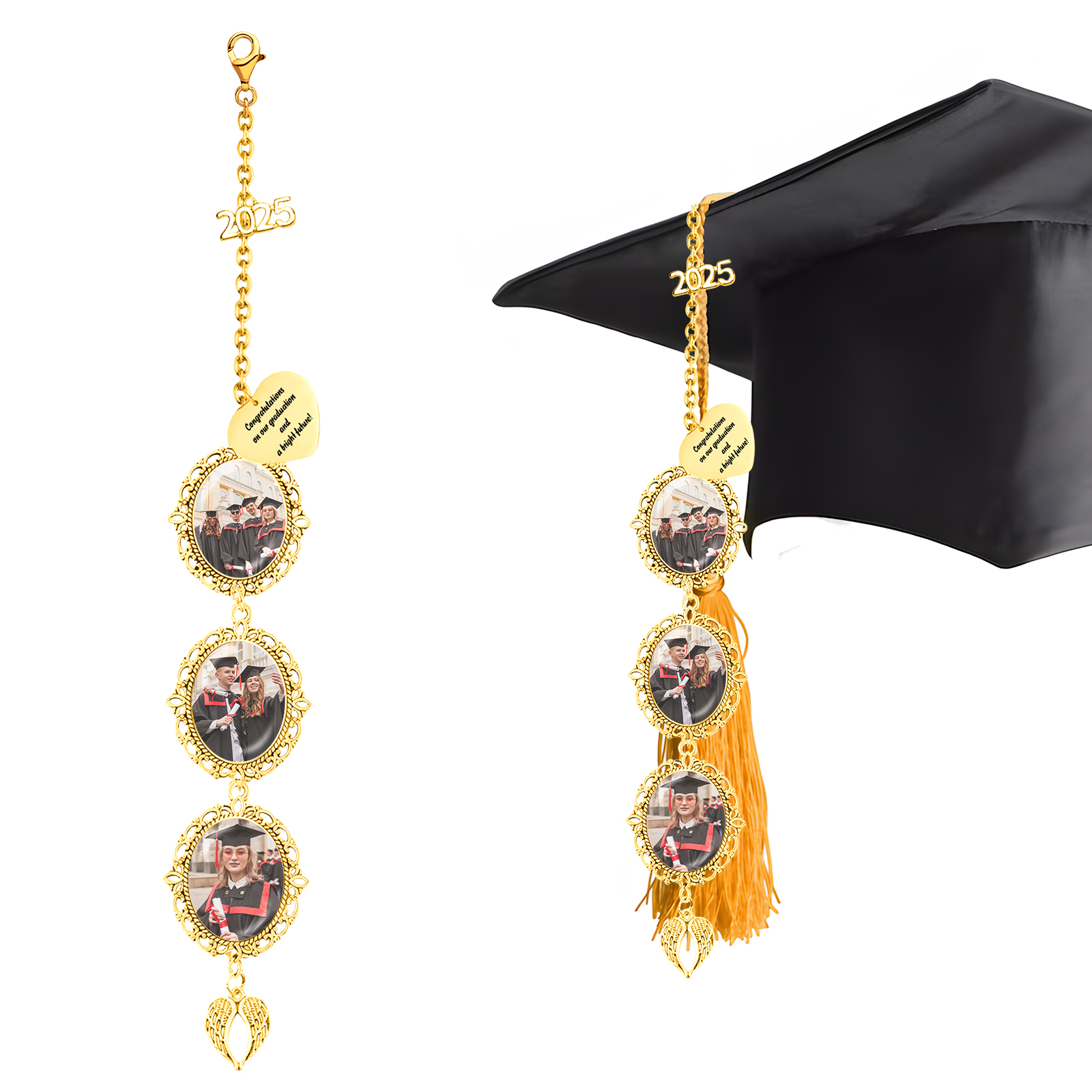3 Photos Personalised Graduation Hanging Ornament  – Custom Gift for Graduates | Jessemade