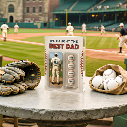 5 Names Personalised Baseball Dad Display Plaque – Custom Father's Day Gift | Jessemade