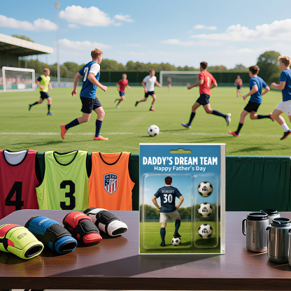 4 Names Personalised Football Dad Display Plaque – Custom Father's Day Gift | Jessemade