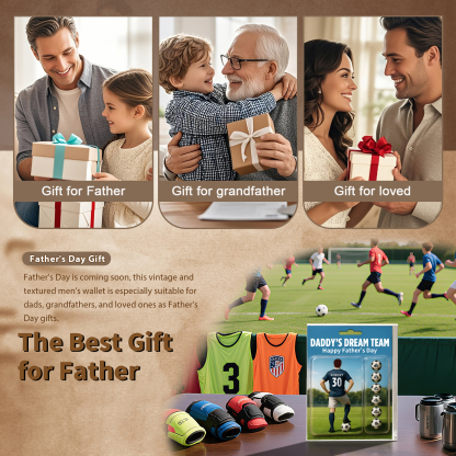 7 Names Personalised Football Dad Display Plaque – Custom Father's Day Gift | Jessemade