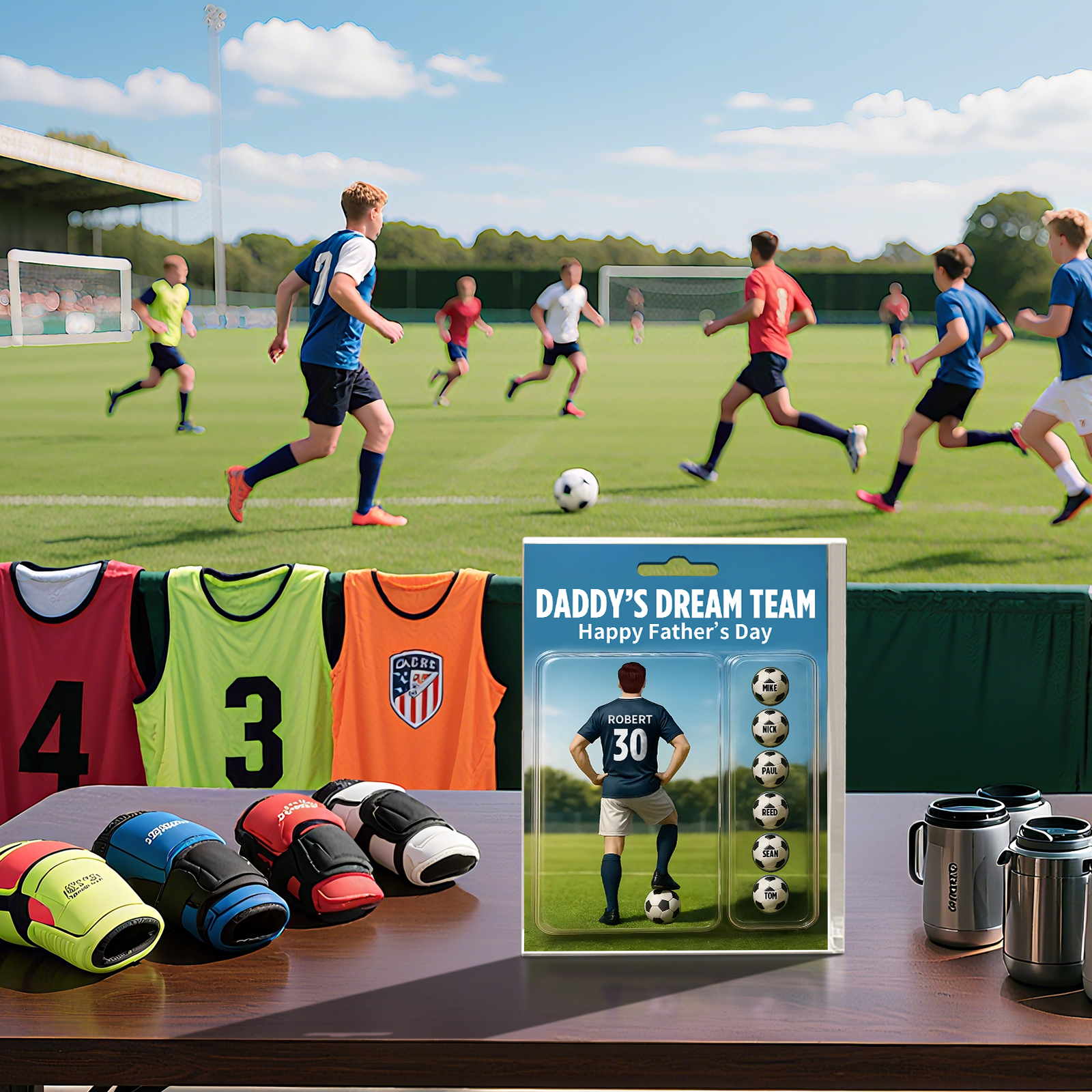 7 Names Personalised Football Dad Display Plaque – Custom Father's Day Gift | Jessemade