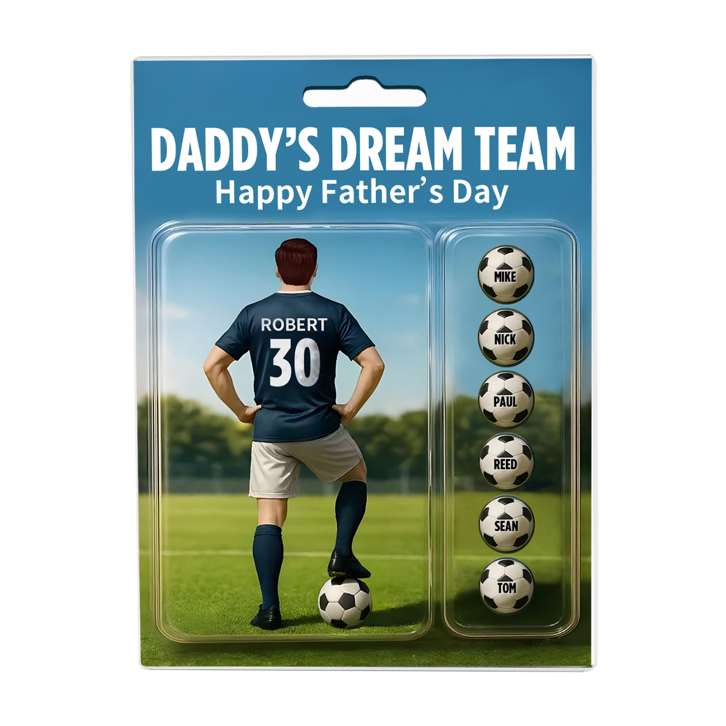 7 Names Personalised Football Dad Display Plaque – Custom Father's Day Gift | Jessemade