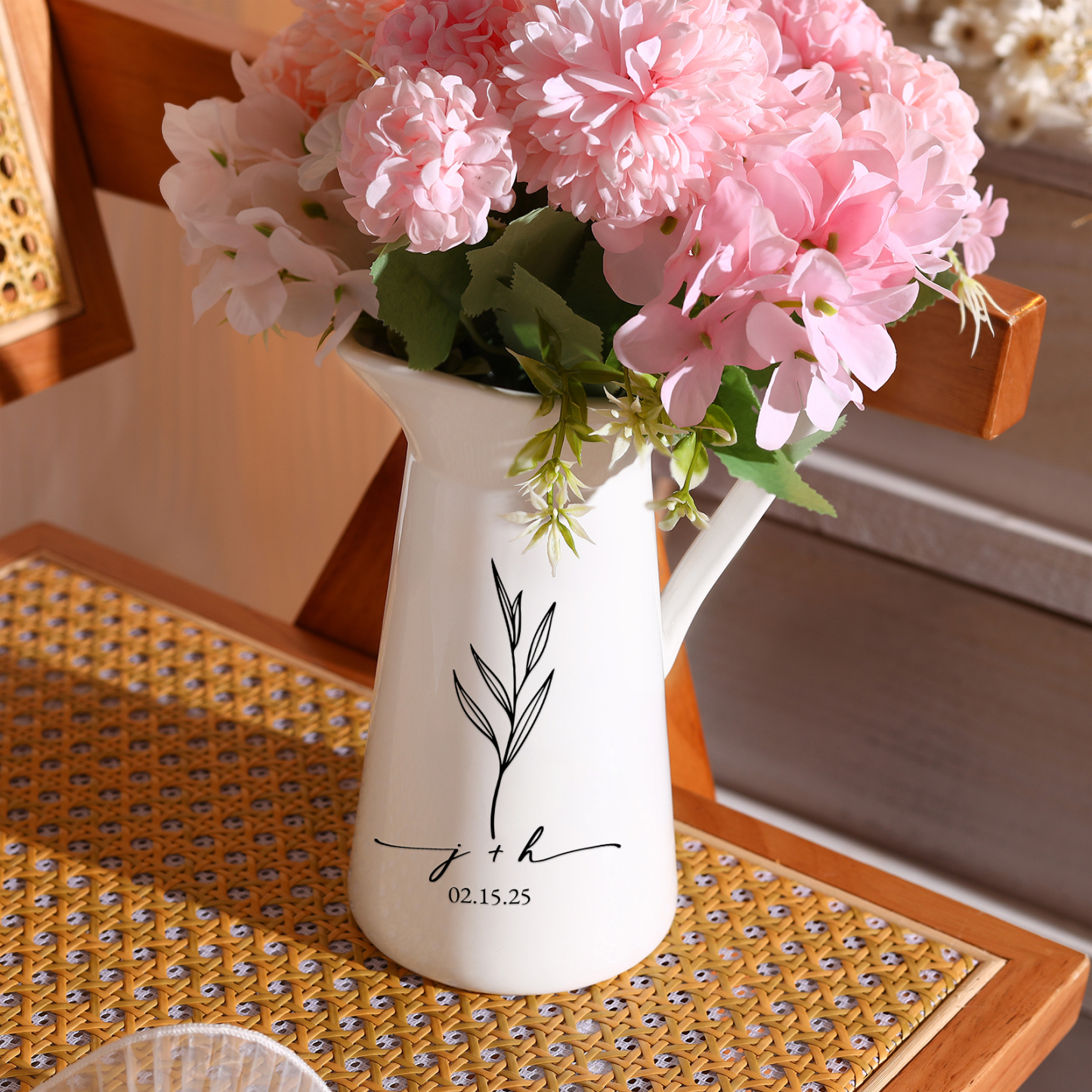 Personalised Vase with Names or Initials - Custom Wedding Vase Gift | Jessemade