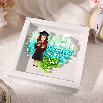 Personalised Graduation Flower Frame – Custom Name & Text | Jessemade