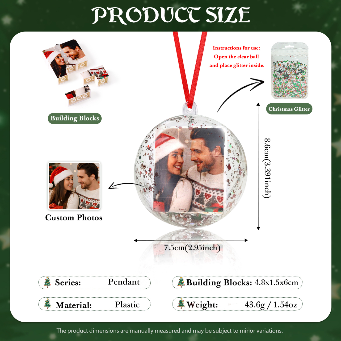 Personalised Photo Mini Puzzle Christmas Bauble Ornament